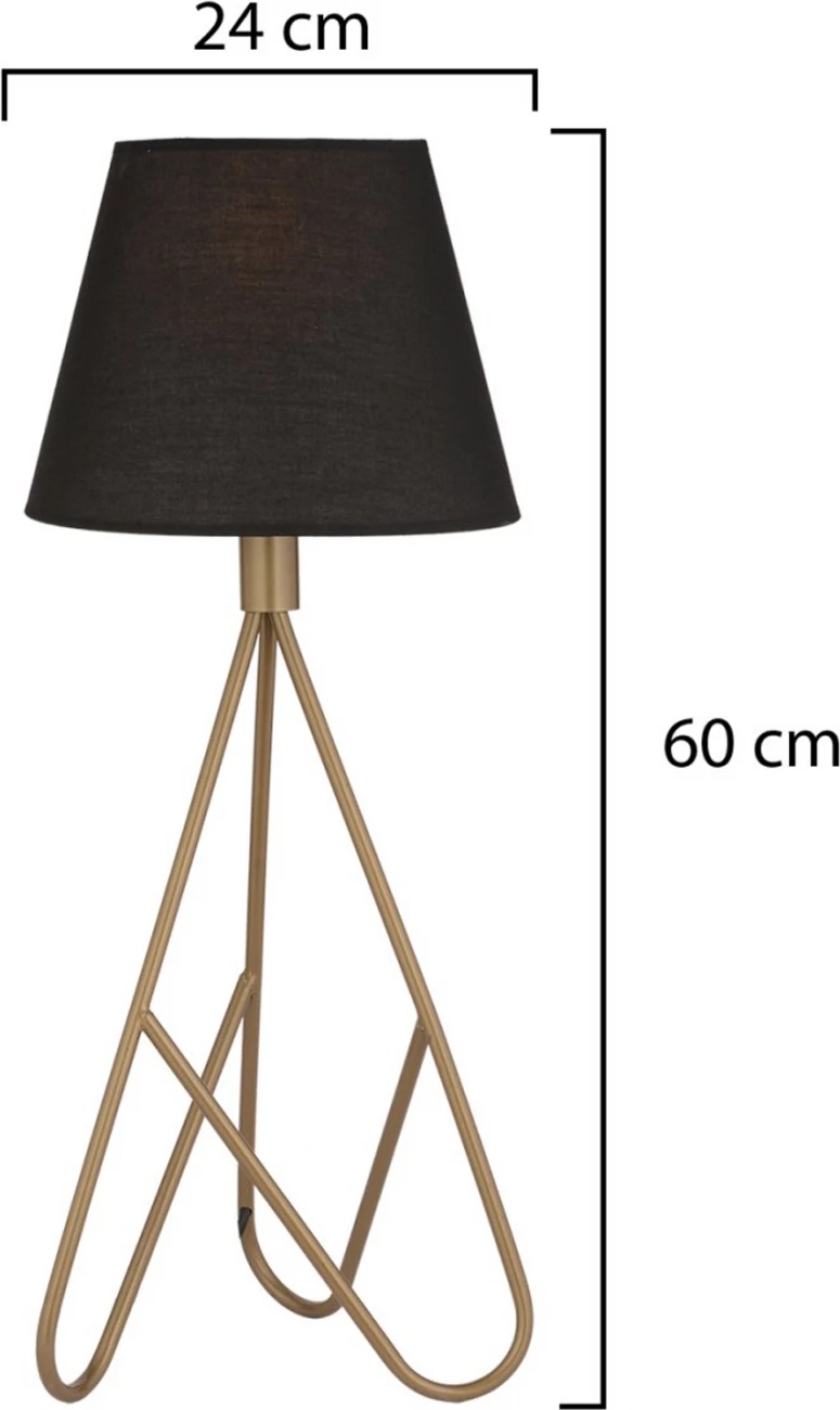 Llambë tavoline metalike, ngjyrë ari dhe e zezë, FH7567.02, 24x60 cm