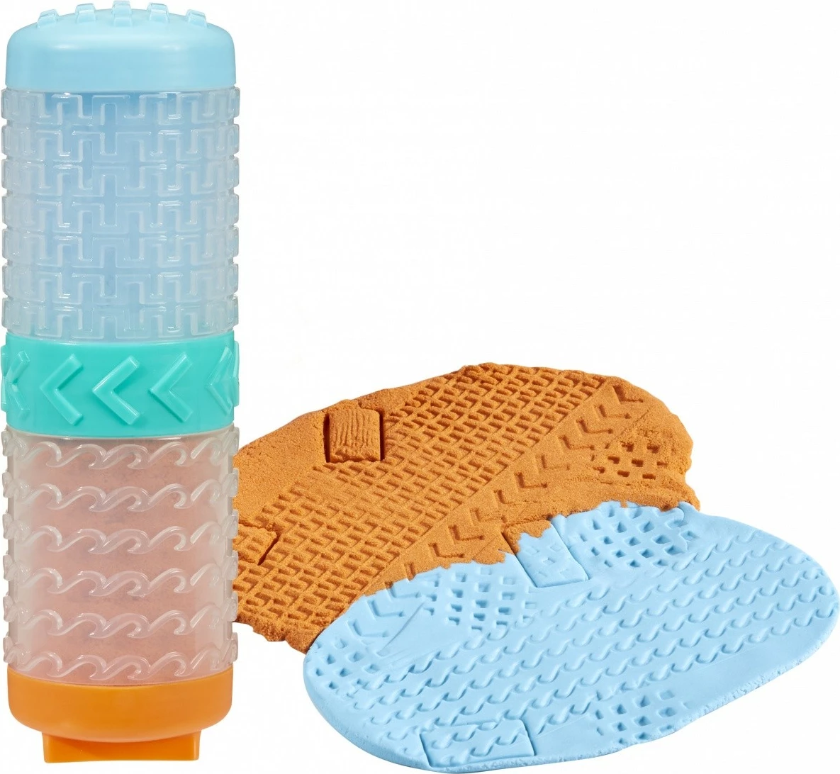 Set argjile modeluese dhe rëre kinetike MGA Wonder Factory Never Dry, blu dhe portokalli