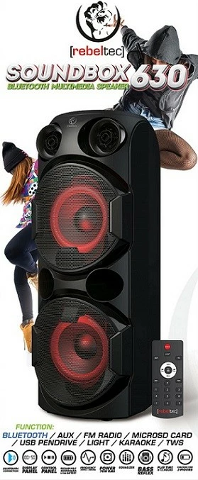 Altoparlant Bluetooth Rebeltec SoundBox 630, 70W, i zi, me pilot