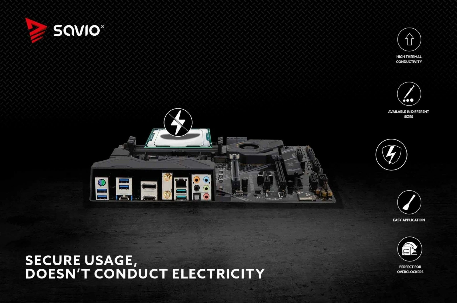 Pastë termike Savio TG-03, 2g, 13.5 W/mK, e zezë