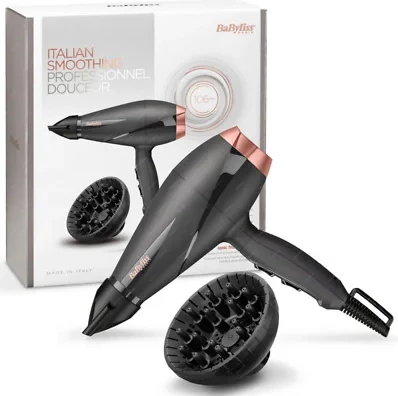 Tharëse flokësh, BaByliss 6709DE, 2100W, motor AC profesional, me difuzer, e zezë