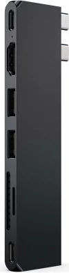Hub Satechi Pro Hub Slim, dual USB-C, 2x USB-A, USB4, HDMI 4K, SD/microSD, USB-C, Midnight i zi