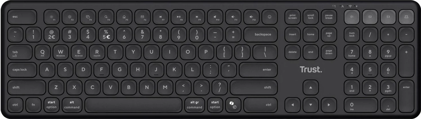 Tastierë Trust VAIYA wireless, US, e zezë