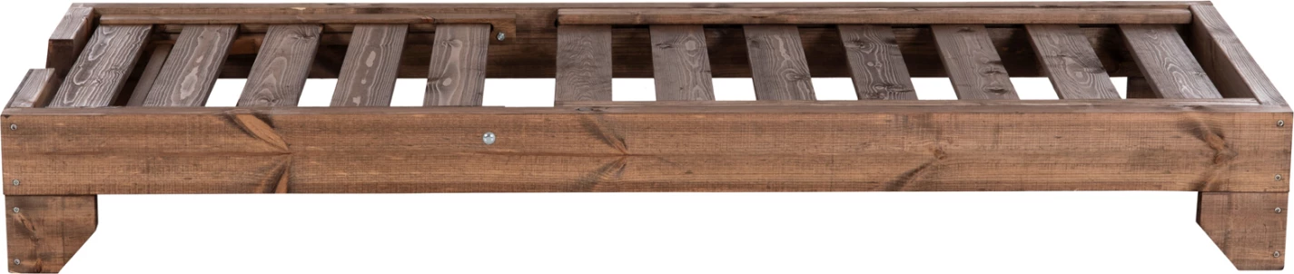 Shezlong plazhi heavy-duty KORINOS, dru pishe i trajtuar, ngjyrë arre, 79x204x77cm