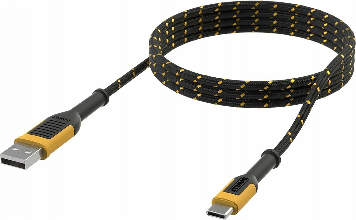 Kabllo USB-A në USB-C DeWalt DWT1311348 (DXMA131-1348-DWG) 1.8 m e përforcuar me Kevlar, e zezë