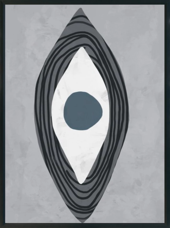 Pikturë dekorative OEIL, kanavacë, kornizë druri, gri e zezë, 60x90x5 cm