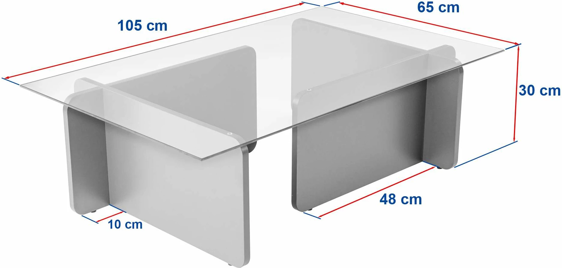 Tavolinë kafeje Nordure, Flavio, dru ngjyrë e bardhë