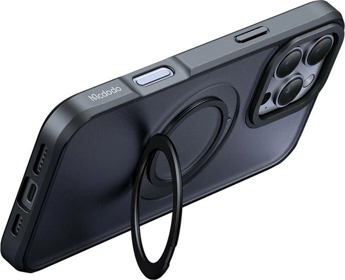 Mbështjellës Mcdodo PC-4933 për iPhone 16 Pro Max me MagSafe dhe mbajtëse, zi