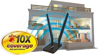 Kartelë rrjeti WiFi USB Asus USB-AC58 AC1300, me dy antena, e zezë