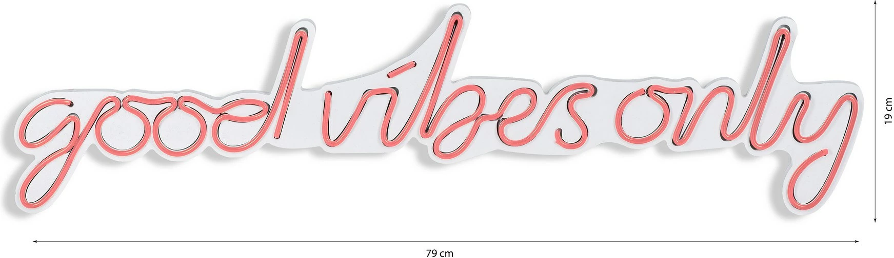 Dekor dritash LED plastike, 'Good Vibes Only', rozë