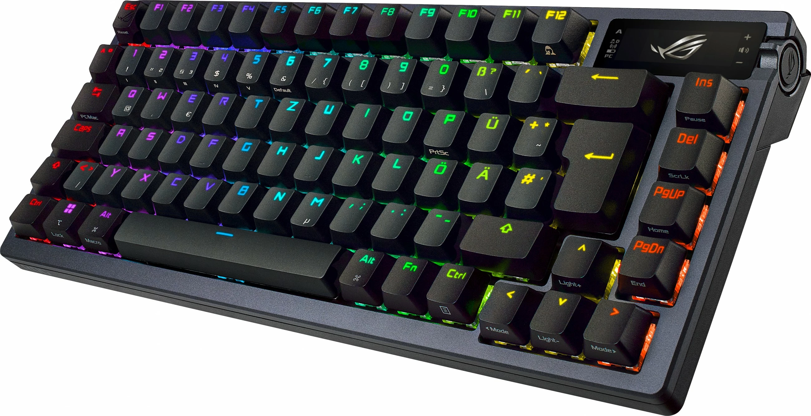 Tastierë mekanike ASUS ROG Azoth, RGB, 75%, OLED, Wired & Wireless, QWERTY, e zezë
