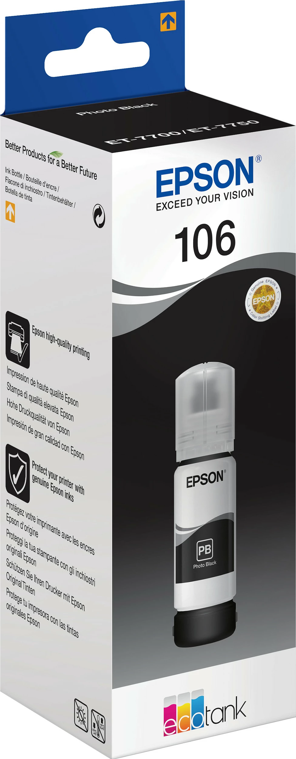Shishe boje Epson 106 EcoTank Photo Black, 70 ml, Pigment-based