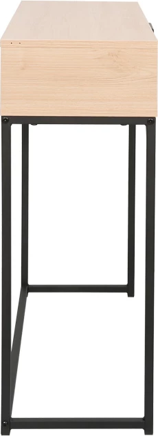 Konsolë Joumpa me sirtar, ngjyrë natyrale, metal i zi, 80x28x76.5cm