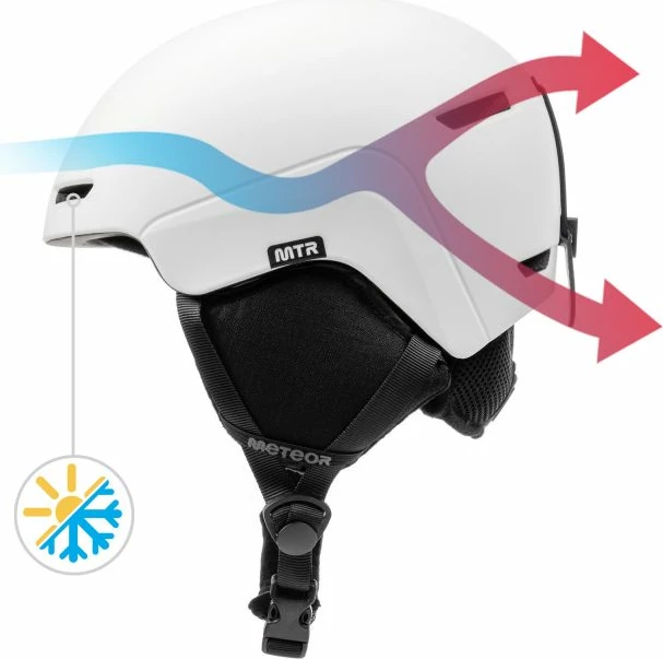 Helmetë për ski Meteor, të bardhë