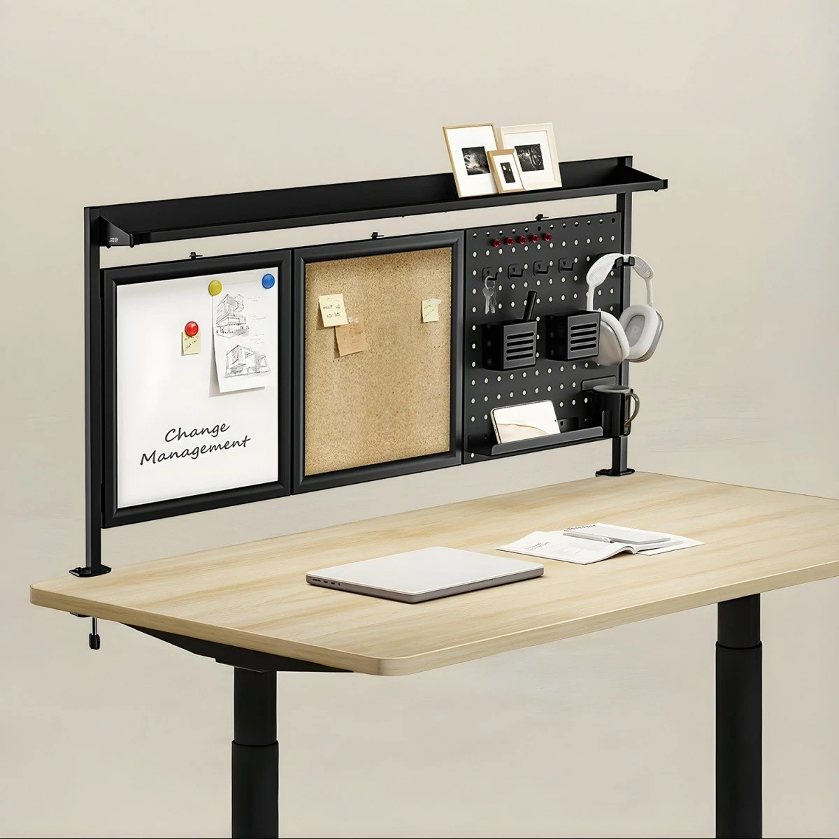 Ndarës tavoline Ergo Office ER-300B me organizator, çelik, i zi