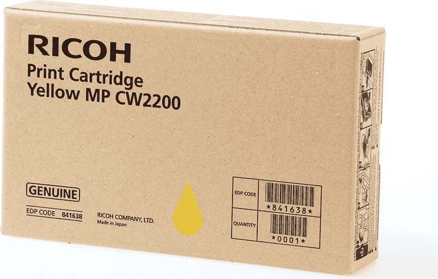Bojë printeri, Ricoh 841638 MP CW2200, 100 ml, rendiment 460 faqe, e verdhë
