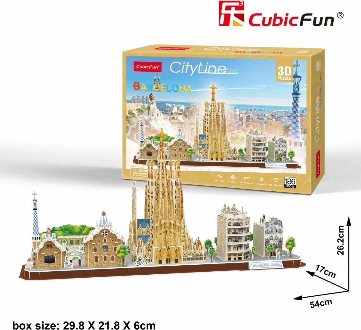 Puzzle 3D Cubic Fun City Line Barcelona, 186 pjesë