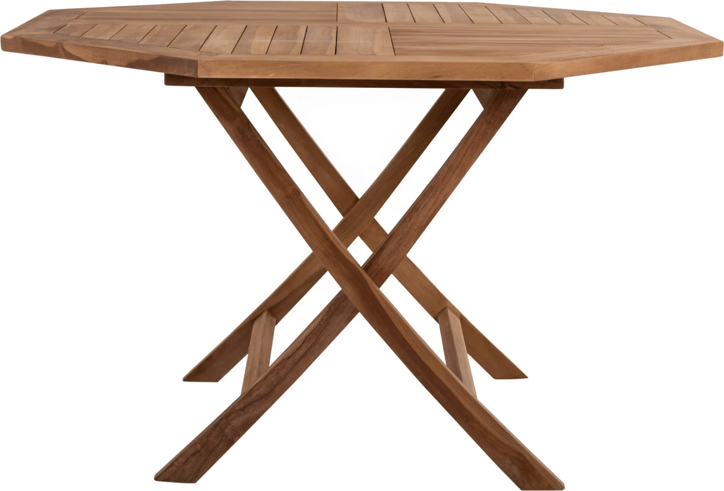 Tavolinë polygonale për jashtë KENDALL FH9545 e palosshme, ngjyrë natyrale, 120x120x75H cm