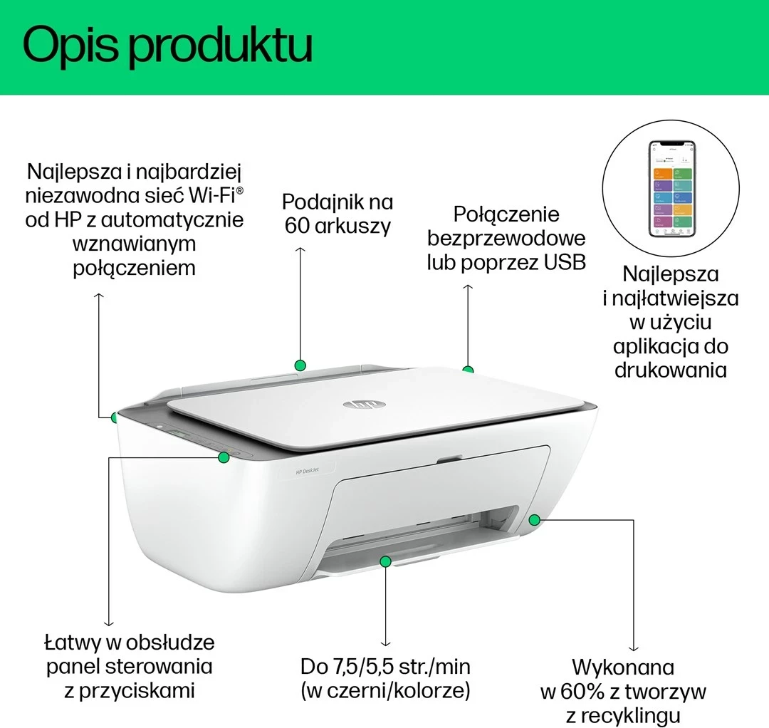 Printer HP DeskJet 2820e All-in-One, Gri