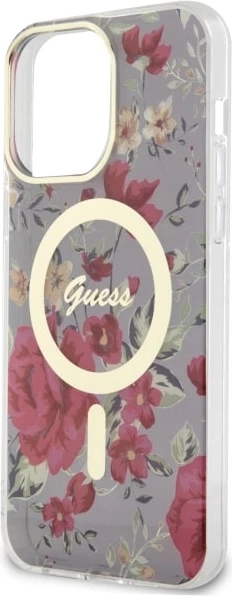 Mbështjellës Guess GUHMP14XHCFWSA për iPhone 14 Pro Max 6.7", Flower MagSafe, Gjelbër