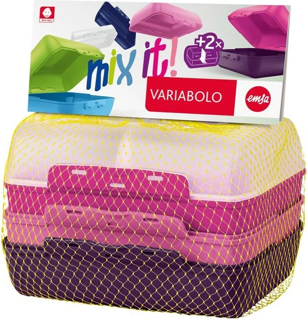 Set kuti plastike Emsa Variabolo 4 copë, ngjyra të përziera