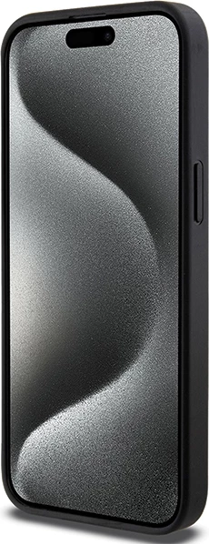 Mbështjellës Karl Lagerfeld Gripstand Saffiano Choupette Pins për iPhone 13 Pro Max, i zi