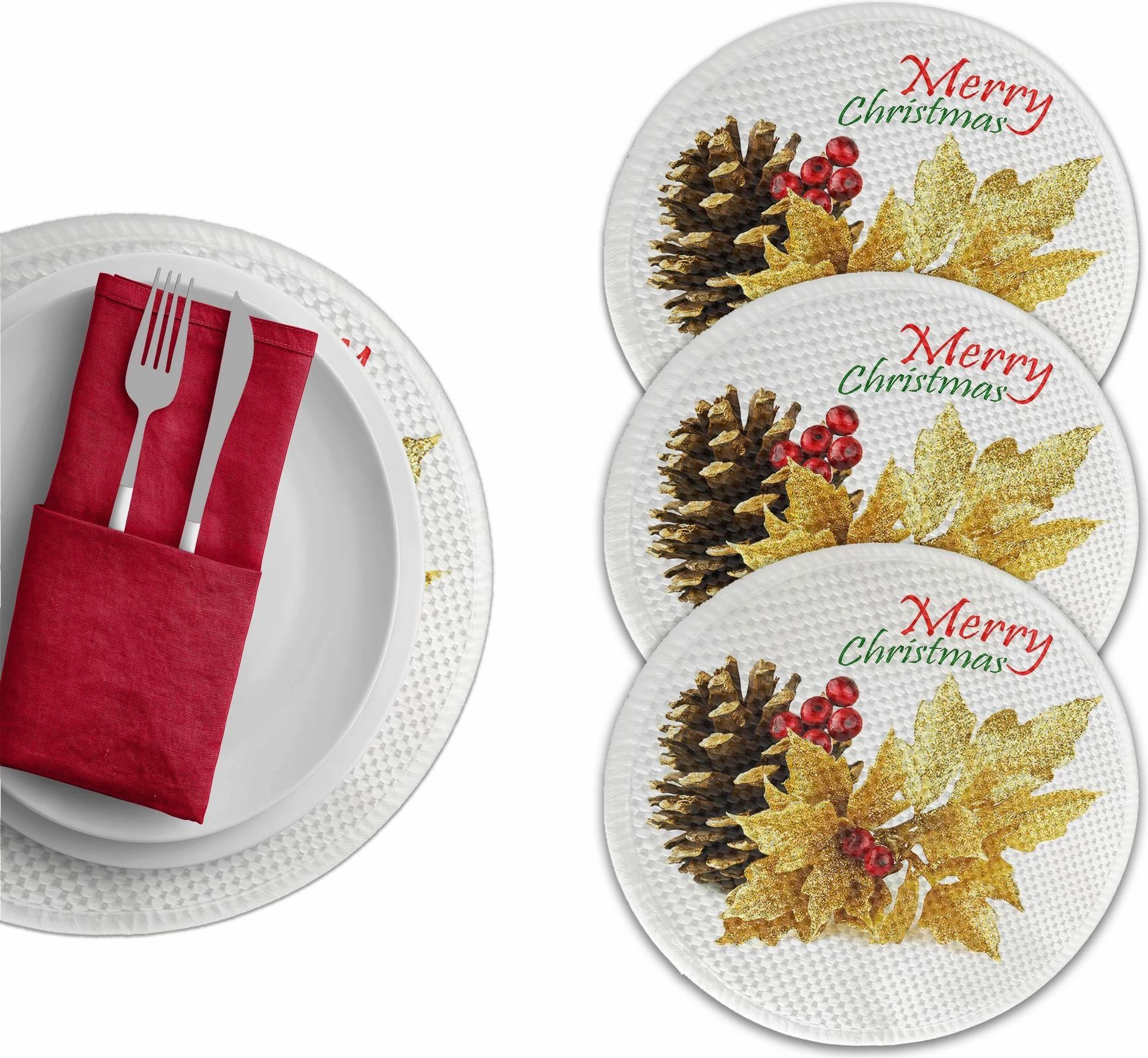 Set 4 copë mbulesa tavoline Hermia Concept, shumëngjyrëshe, 37 cm, 3747Supla