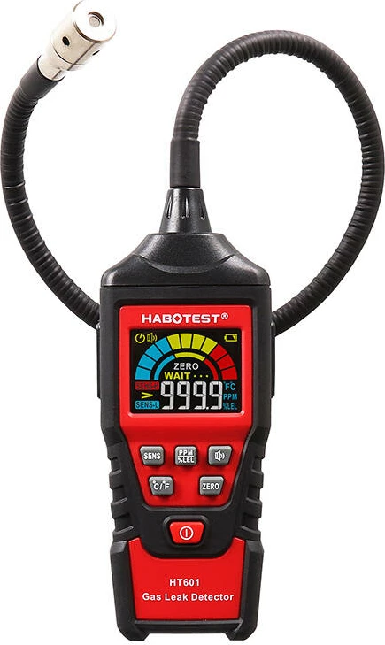 Detektor gazi Habotest HT601B me alarm, LCD me ngjyra, i kuq