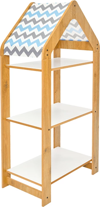 Raft Montessori Zoilen I, bardhë-natyral-blu, mdf, 50x30x100cm