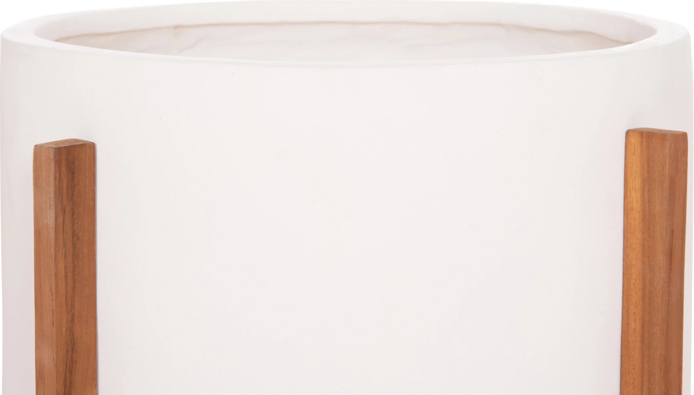 Vazo e brendshme HOFF, çimento fiber e bardhë, bazë dru tik, FH4682.02L, 50x35cm