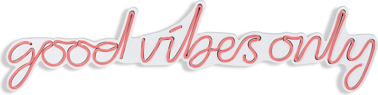 Dekor dritash LED plastike, 'Good Vibes Only', rozë