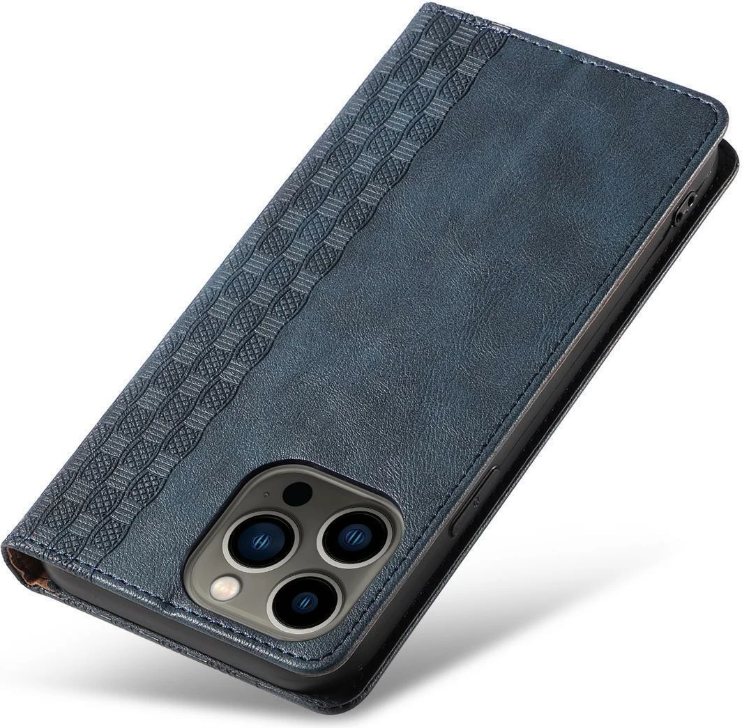 Mbështjellës Hurtel Magnet Strap Case për Samsung Galaxy S23, portofol, qëndrim, rrip dore, kaltër