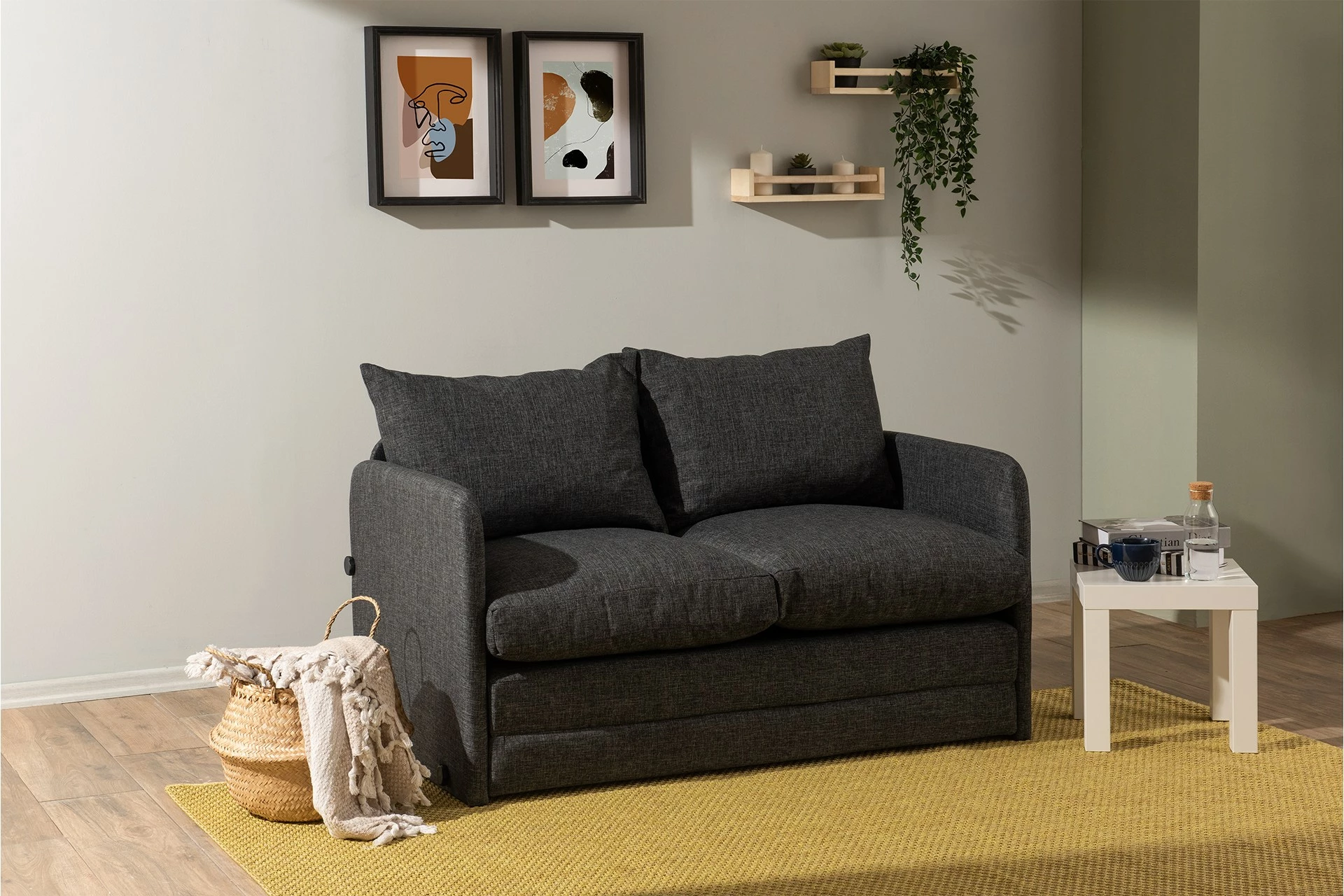 Divan-krevat dy ulës, ngjyrë gri e errët, Saga, Atelier del Sofa