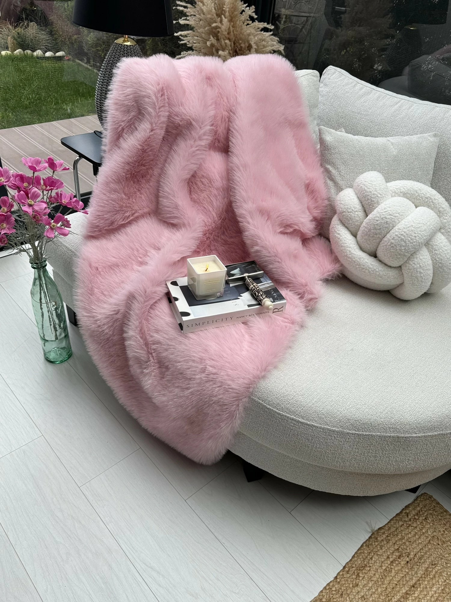 Mbulesë divani rozë, Evila Originals, Lolita, 75