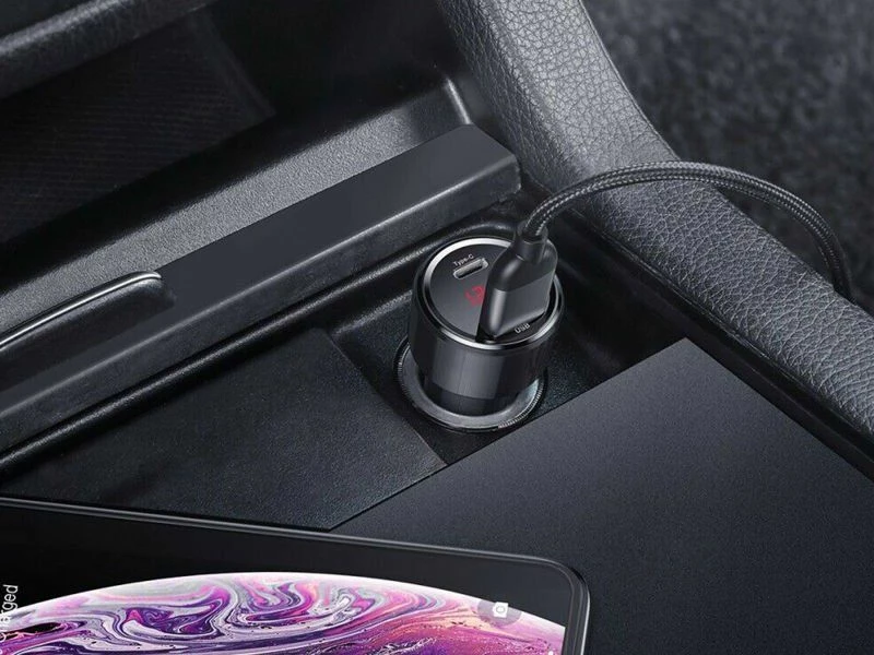 Karikues për veturë Baseus BS-C20C 45W 6A 1x USB-A 1x USB-C, i zi