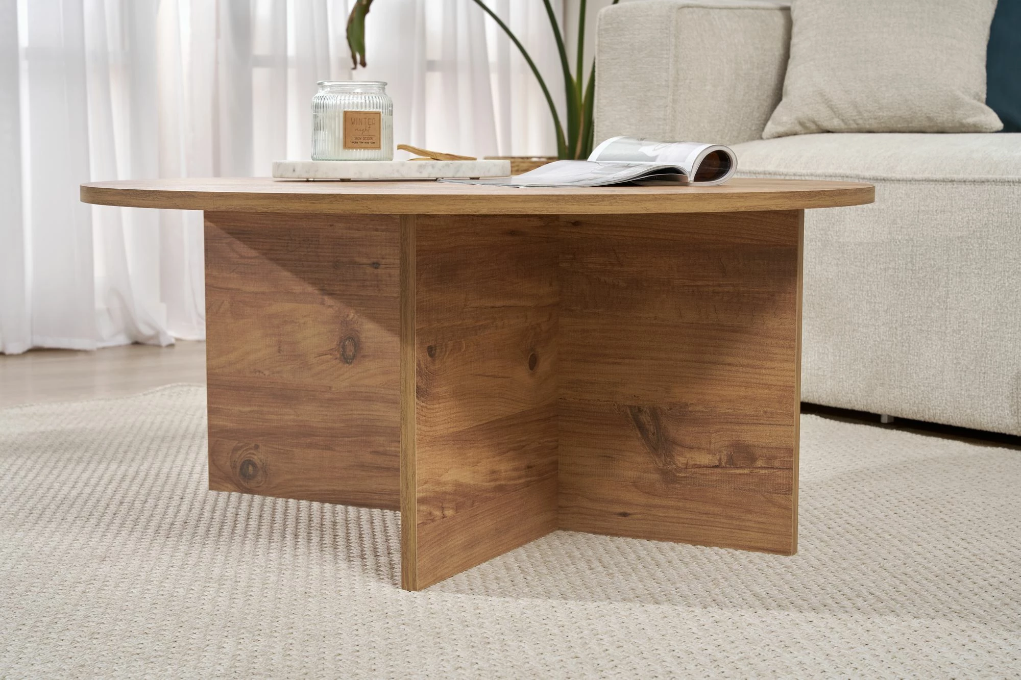 Tavolinë kafeje Nordure, Soleil, ngjyrë Atlantic Pine