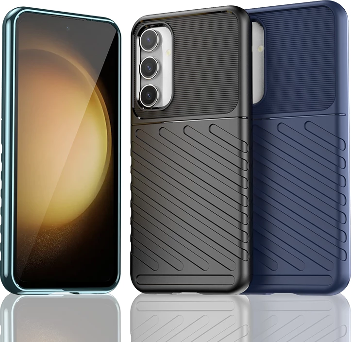 Mbështjellës Hurtel Thunder Case për Samsung Galaxy S23 FE, TPU, zi