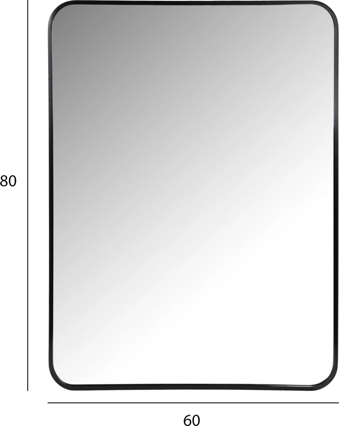 Pasqyrë muri FH9584.01 kornizë alumini e zezë 60x3x80H cm