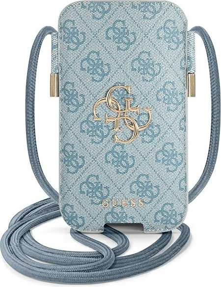Çantë telefoni Guess 4G Big Metal Logo 6.7\" (180x105mm) blu, në kuti