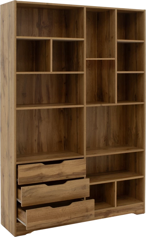 Raft librash Lucinda, ngjyrë sonoma, 120x29.8x180.5cm