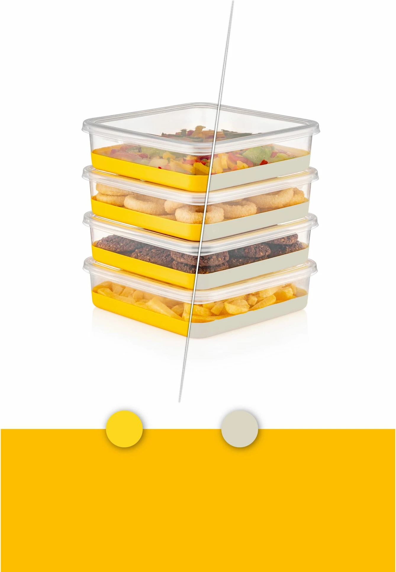 Set organizues për frigorifer (7 copë), Hermia, 4A2B1C - e verdhë