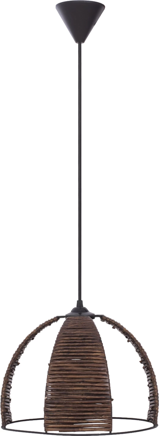 Llambë varëse tavani, kapak metalik me shirita druri, Φ30x83H cm, FH7703.01