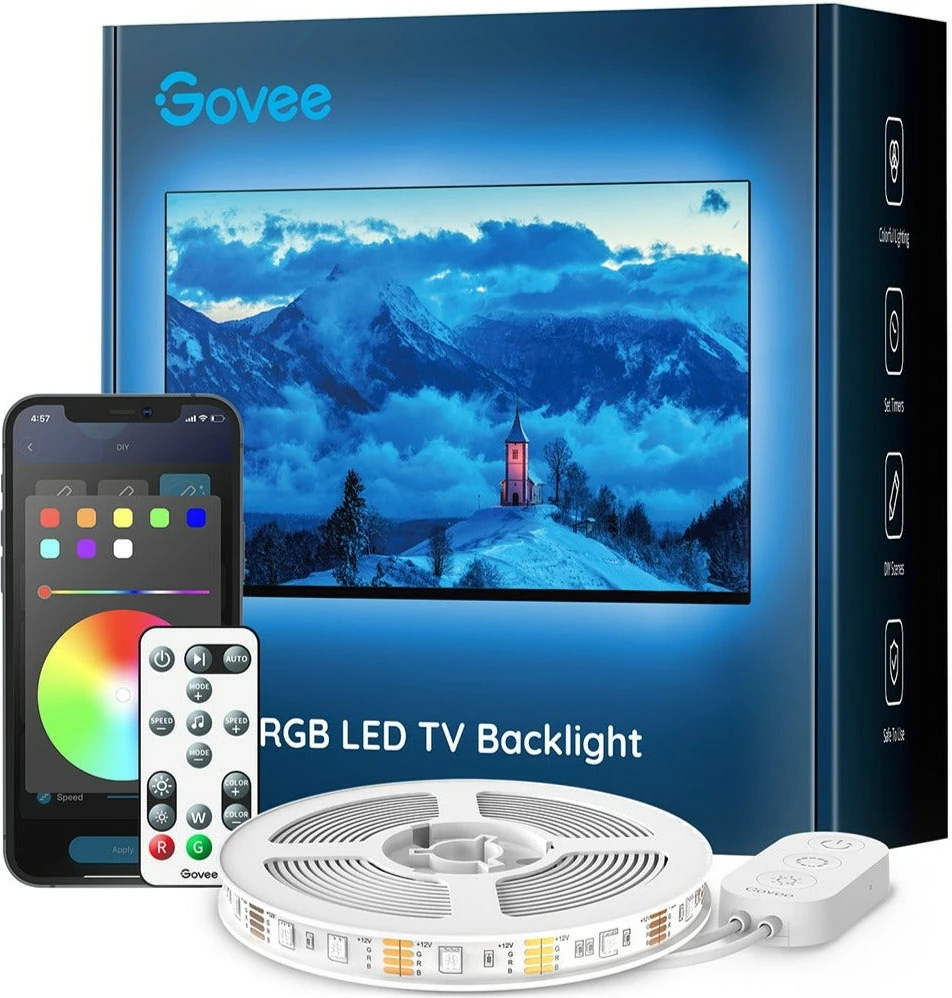 Drita LED RGB Bluetooth Govee për TV 46-60 inç, Smart strip light, Bardhë