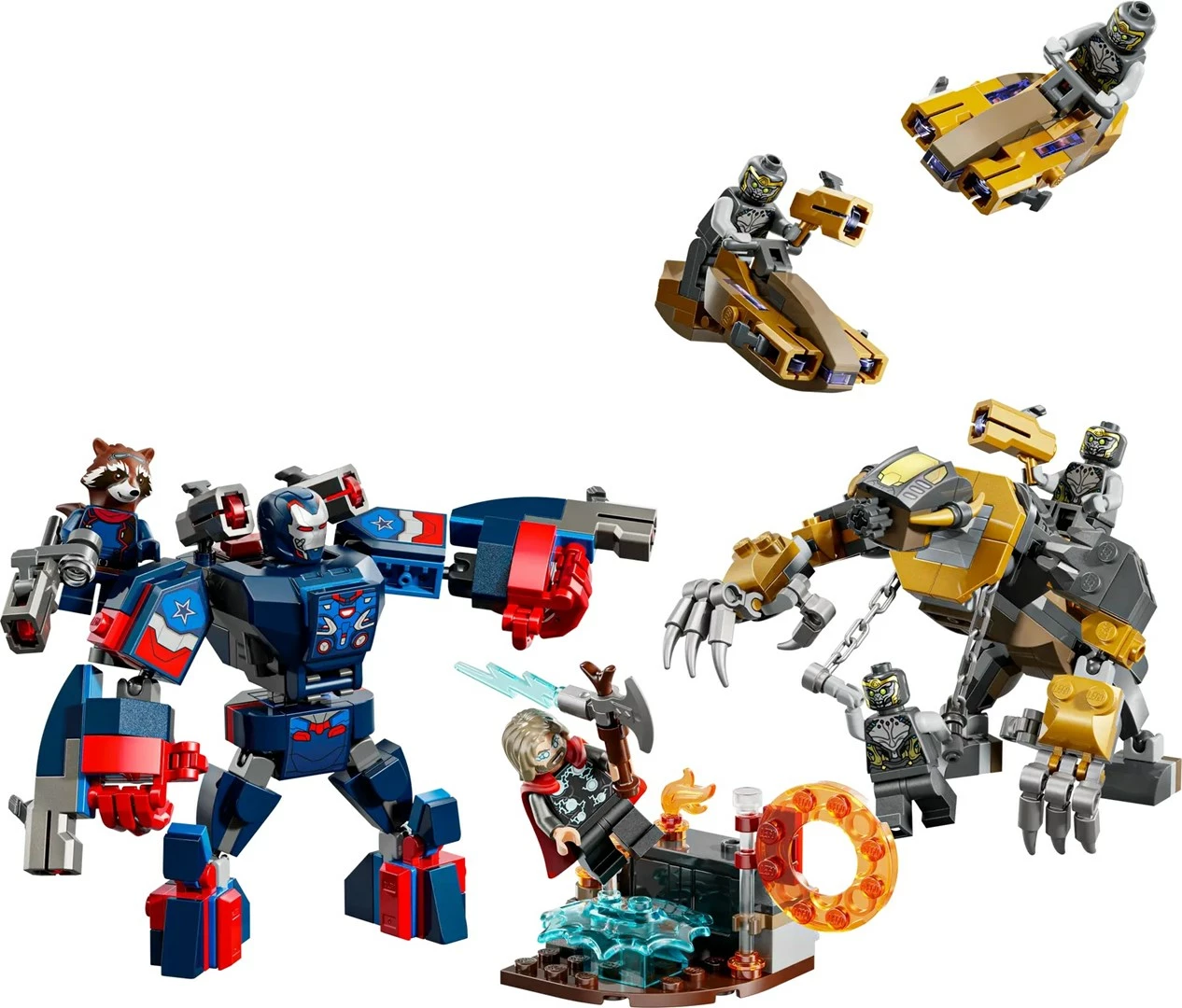 Set LEGO Marvel 76322 Avengers: Endgame Thor vs. Chitauri, 373 pjesë, 7 minifigura