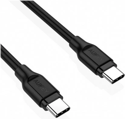 Kabllo AUKEY CB-CC1P OEM USB-C në USB-C, 1m, 60W, 3A, 5Gbps, e zezë