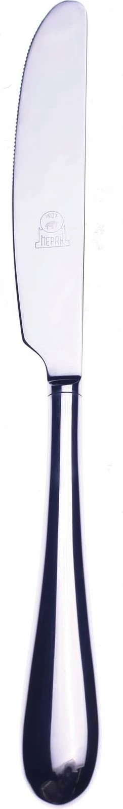 thikë tavoline, Mepra, Natura, çelik inox 18/10 4 mm, serracion i imët, dorezë e zbrazët, argjendtë