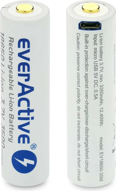 Bateri rikarikueshme everActive FWEV1865035MBOX 18650 Li-ion 3500 mAh 3.7V me micro USB 1 copë