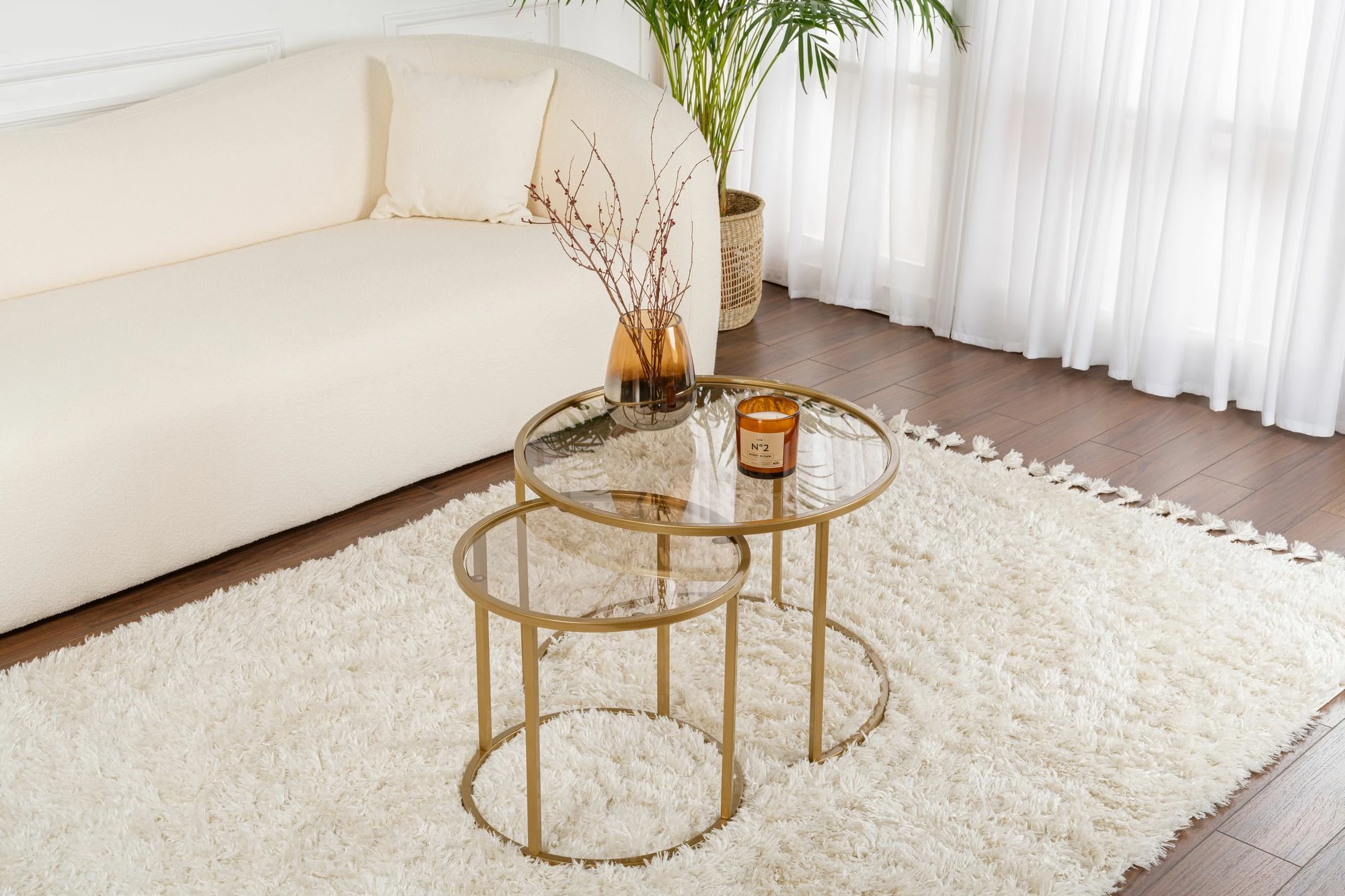 Set tavolinash kafeje Nordure, Aurum - 60, 42 - ngjyrë ari, bronzi