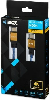 Kabllo HDMI iBox ITVFHD04, 1.5 m, HDMI Lloji A (Standard), Ngjyra Ar, Blu, e Zezë