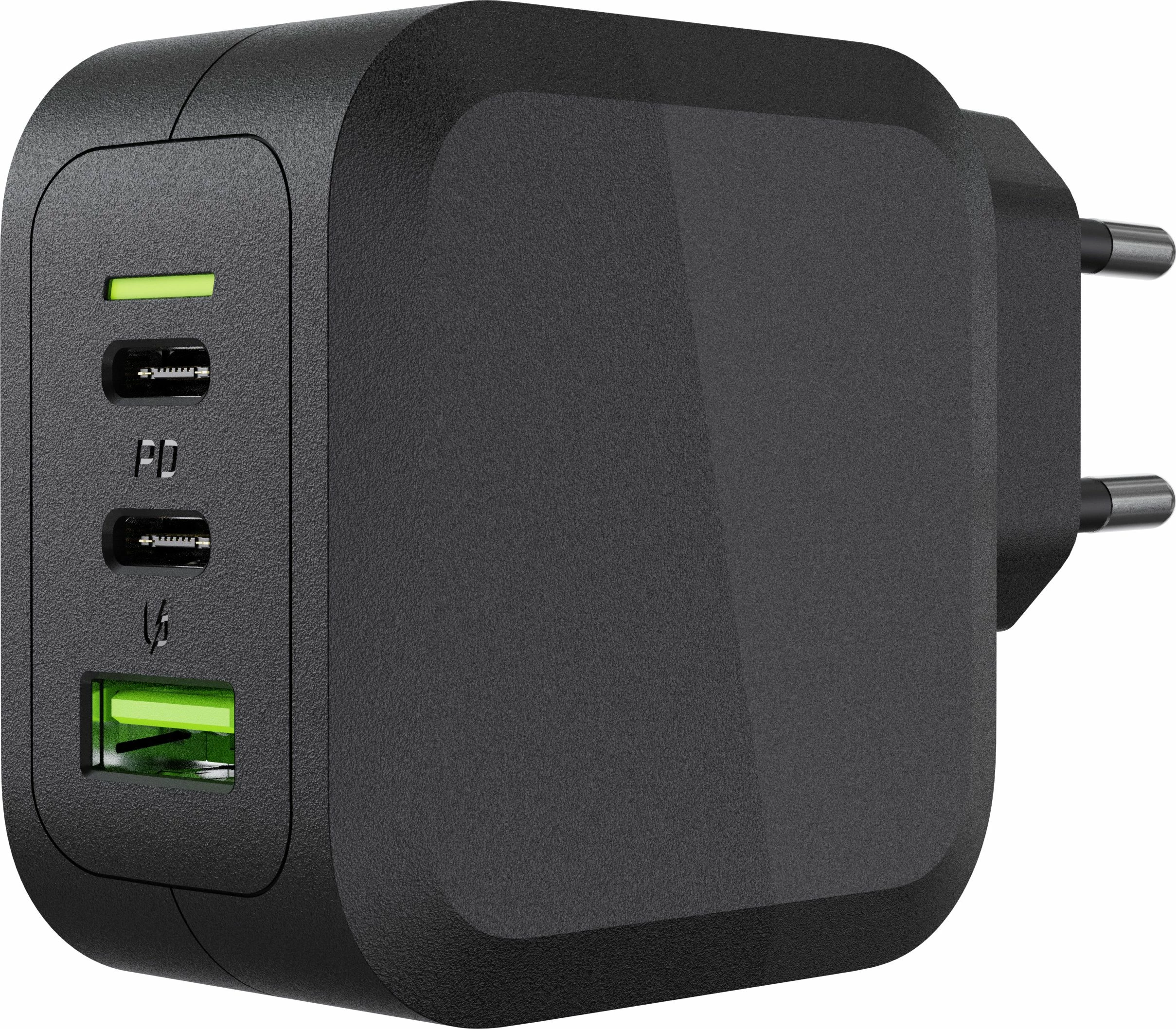 Karikues rrjeti Green Cell PowerGaN 65 W, 2x USB-C + 1x USB-A, 3.25 A, i zi
